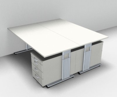 Doppelarbeitsplatz GC1 Weiss