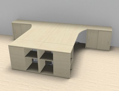 Doppelarbeitsplatz GD10 Ahorn