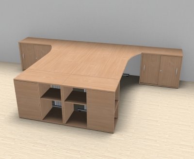 Doppelarbeitsplatz GD10 Buche