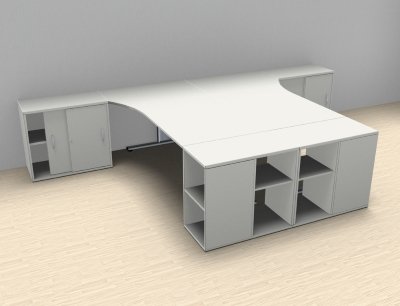 Doppelarbeitsplatz GD10 Weiss