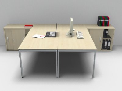 Doppelarbeitsplatz GD12 Ahorn
