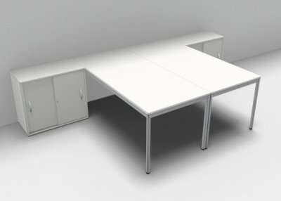 Doppelarbeitsplatz GD12 Weiss