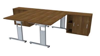 Doppelarbeitsplatz GD18 Nussbaum