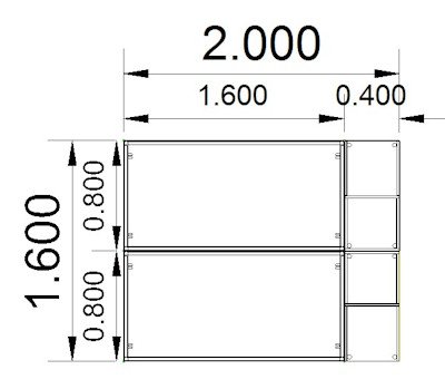 Doppelarbeitsplatz 160 x 200 cm zwei Schreibtische mit Anstellregalen Dekor Stellfläche