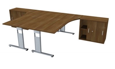 Doppelarbeitsplatz GD25 Nussbaum