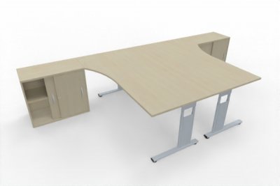 Doppelarbeitsplatz GD25 Schreibtisch für 2 Personen Ahorn