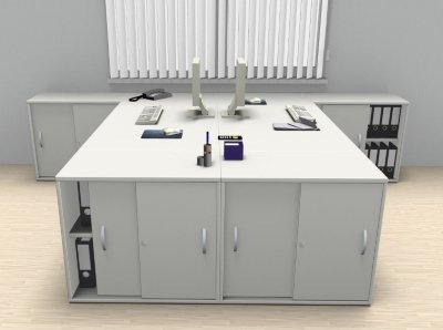 Doppelarbeitsplatz GD618 Weiß
