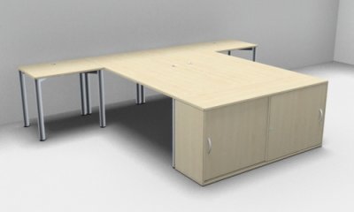 Doppelarbeitsplazt GK3 Ahorn