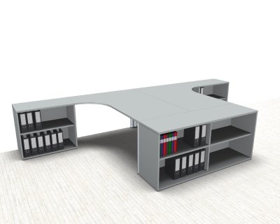 Doppelarbeitsplatz GT1 Doppelschreibtisch Lichtgrau