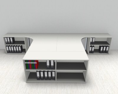 Doppelarbeitsplatz GT1 Doppelschreibtisch Weiss