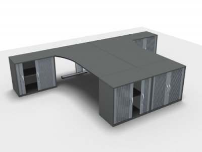 Doppelarbeitsplatz GQ4 Onyx-Grau