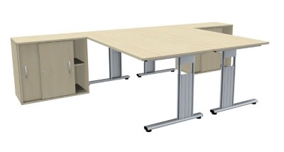 Doppelarbeitsplatz GD18 Ahorn