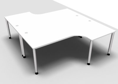 Doppelarbeitsplatz H200 Weiss