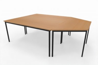 Doppelarbeitsplatz 229 x 160 cm DB1 mit Besprechungstisch Tischplatten Buche