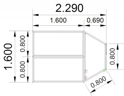 Doppelarbeitsplatz 229 x 160 cm DB1 mit Besprechungstisch Tischplatten Stellfläche
