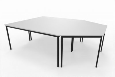 Doppelarbeitsplatz 229 x 160 cm DB1 mit Besprechungstisch Tischplatten Weiß