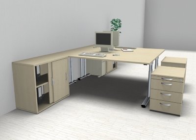 Doppelarbeitsplatz GD28 Ahorn