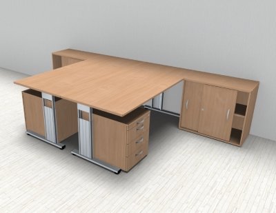Doppelarbeitsplatz GD28 Buche