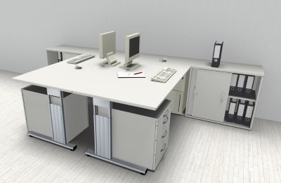 Doppelarbeitsplatz GD28 Weiß