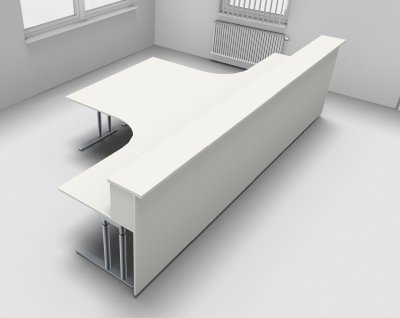 Doppelarbeitsplatz T1 Empfangstheke weiss
