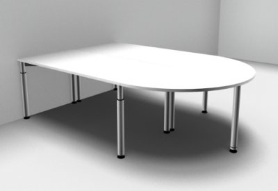 Doppelarbeitsplatz YD2 mit Berateransatztisch Weiss silber