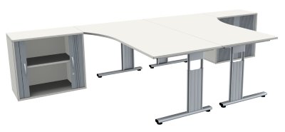 Doppelarbeitsplatz GD40 Weiss