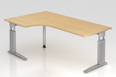 Winkelschreibtisch Unna Silber Ahorn