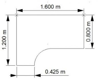 EDV-Schreibtisch ONE 160 cm links Maße