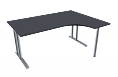 EDV-Schreibtisch TEN 160 cm, rechts onyxgrau