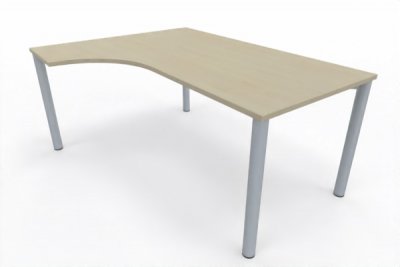 EDV-Schreibtisch 160 cm links Vierfuß-Gestell silber Ahorn
