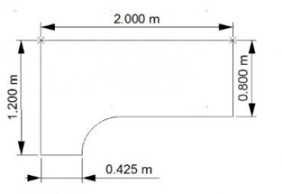EDV-Schreibtisch ONE 200 cm links Maße