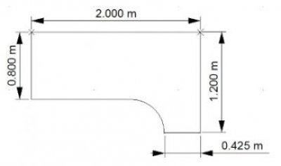 EDV-Schreibtisch ONE 200 cm rechts Maße