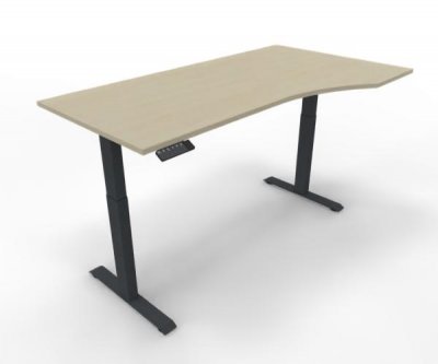 elektrisch höhenverstellbarer PC-Schreibtisch GE11 180x80/100 cm Anthrazit-Ahorn