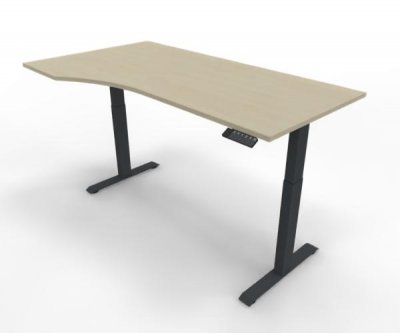 Elektrisch höhenverstellbarer PC-Schreibtisch GE12 180x100/80 cm Anthrazit-Ahorn