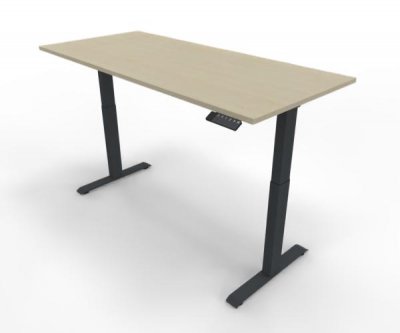 Elektrisch höhenverstellbarer Schreibtisch GE18 180x80 cm Anthrazit-Ahorn