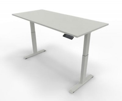 Elektrisch höhenverstellbarer Schreibtisch GE18 180x80 cm Weiß-Weiß