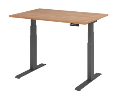 Schreibtisch HDK 120 cm elektrisch höhenverstellbar nussbaum