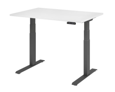 Schreibtisch HDK 120 cm elektrisch höhenverstellbar graphit weiss