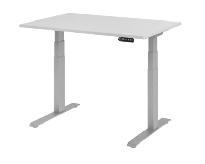 Schreibtisch HDK 120 cm elektrisch höhenverstellbar silber grau
