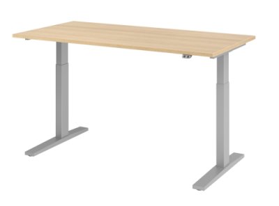 Schreibtisch HMK 160 cm elektrisch höhenverstellbar silber eiche
