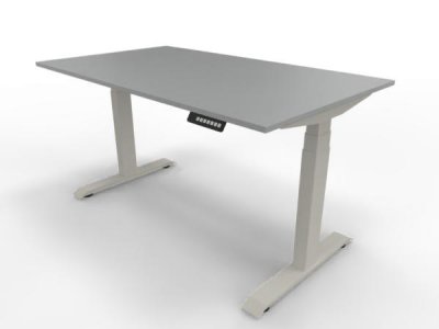 elektrisch höhenverstellbarer Schreibtisch Move4 140x80 cm Weiß-Lichtgrau