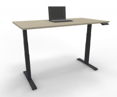 Schreibtisch 160 x 80 cm GP16 elektrisch höhenverstellbar Tischplatte Ahorn Gestell Anthrazit