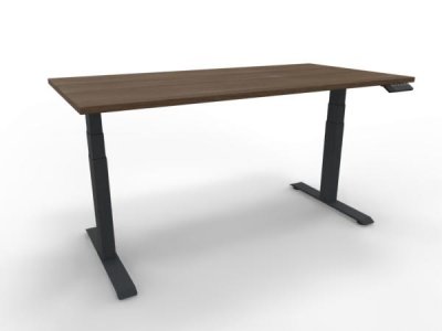 Schreibtisch 160 x 80 cm GP16 elektrisch höhenverstellbar Tischplatte Nussbaum Gestell Anthrazit