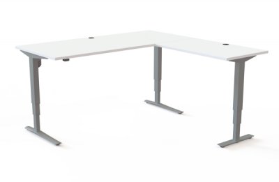 Winkelschreibtisch elektrisch höhenverstellbar 180x180cm Winkeltisch CS43 Weiß