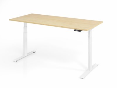 Schreibtisch 180x80 cm BaseLite elektrisch höhenverstellbar Ahorn Weiß