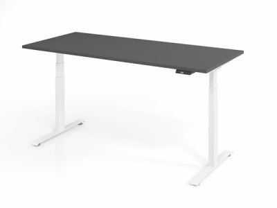 Schreibtisch 180x80 cm BaseLite elektrisch höhenverstellbar Grafit Weiß