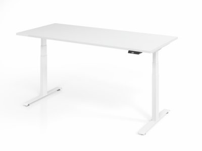 Schreibtisch 180x80 cm BaseLite elektrisch höhenverstellbar Weiß Weiß