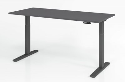 elektrischer Schreibtisch HMK 180x80 cm Gestell Grafit Tischplatte Grafit