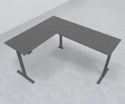 Elektrisch höhenverstellbarer Winkelschreibtisch 200 x 240 cm DSM Grafit Grafit