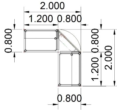 Empfangstheke Basis TB1 Stellfläche